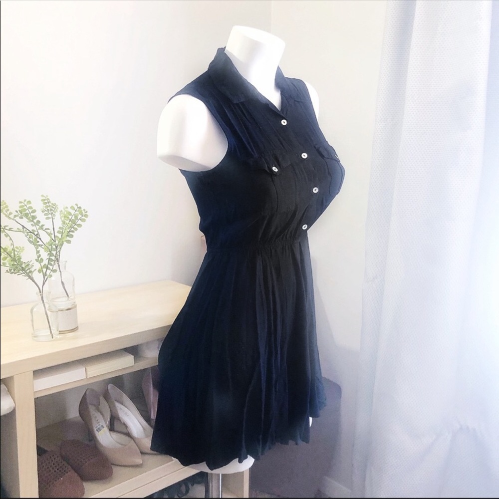 Forever 21 black fit & flare shirt mini dress Small - Picture 2 of 6